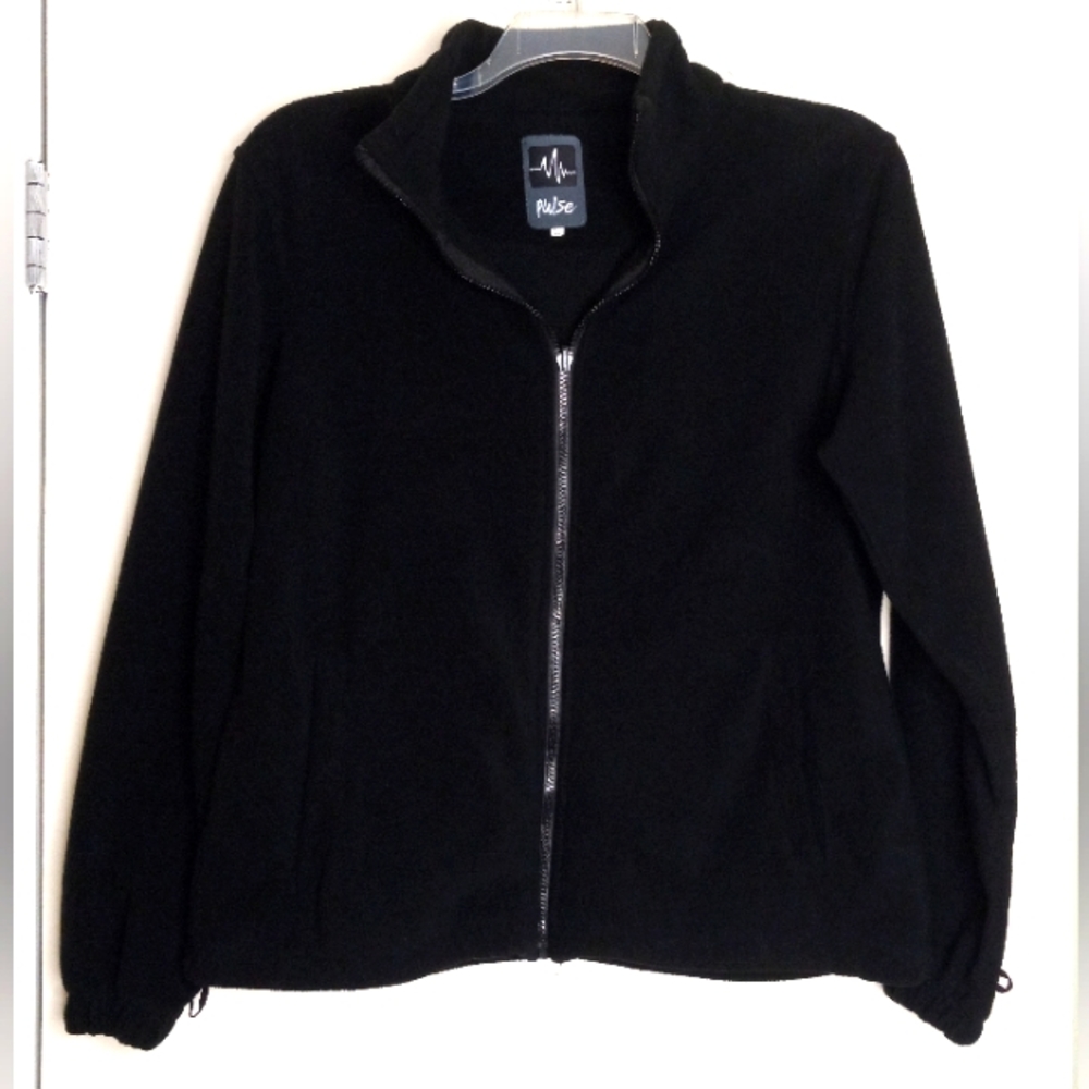Pulse black fleece zip up jacket size Large